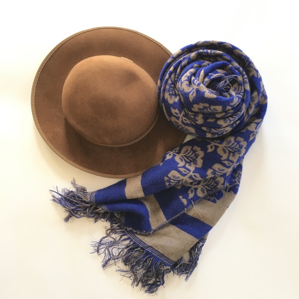 Brooklyn Hat Co. Round Felt Hat & Floral Scarf